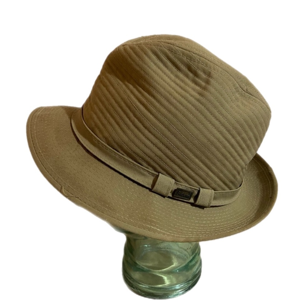 Vintage Adam Fedora Trilby Hat Tan Large 7 1/2- 7 5/8 Lined 1950s Casual Neutral